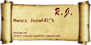 Rencz Jozafát névjegykártya